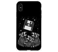 Funny Retro Raccoon Worship Old Floppy Disk Case for iPhone XS Max