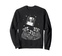 Funny Retro Raccoon Worship Old Floppy Disk Sweatshirt