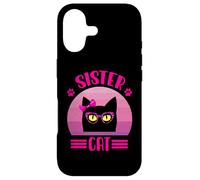 Funny Retro Sister Cat with pink leopard glasses Cat Lovers Case for iPhone 17