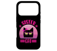 Funny Retro Sister Cat with pink leopard glasses Cat Lovers Case for iPhone 17 Pro