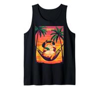 Funny Retro Summer Cat Vacation Tank Top