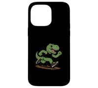 Funny Retro T-Rex Trail Running Dinosaur Case for iPhone 14 Pro Max
