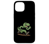 Funny Retro T-Rex Trail Running Dinosaur Case for iPhone 15