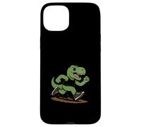 Funny Retro T-Rex Trail Running Dinosaur Case for iPhone 15 Plus
