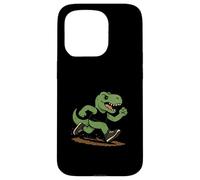 Funny Retro T-Rex Trail Running Dinosaur Case for iPhone 15 Pro