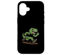 Funny Retro T-Rex Trail Running Dinosaur Case for iPhone 16