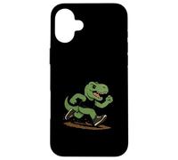 Funny Retro T-Rex Trail Running Dinosaur Case for iPhone 16 Plus
