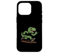 Funny Retro T-Rex Trail Running Dinosaur Case for iPhone 16 Pro
