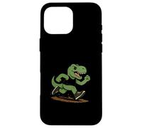 Funny Retro T-Rex Trail Running Dinosaur Case for iPhone 16 Pro Max