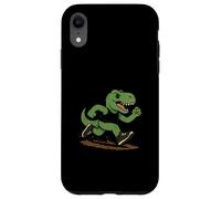 Funny Retro T-Rex Trail Running Dinosaur Case for iPhone XR