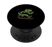 Funny Retro T-Rex Trail Running Dinosaur PopSockets Adhesive PopGrip