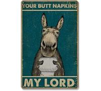 Funny Retro Tin Sign,Funny Bathroom Tin Sign Wall Decor Vintage Donkey Tin Sign for OfficeHomeClassroom Bathroom Decor Gifts - Best Bathroom Decor Gift for Women Men Friends 6x8 Inch