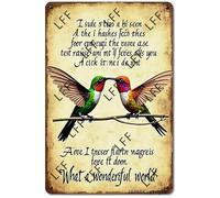 Funny Retro Tin Sign I See Trees Of Green Red Roses Too I See Them Bloom For Me And You And I Think To Myself Metal Poster Plaques Home Decoration Canvas Painting Poster 12X8Inch