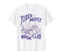 Funny Retro Tired Moms Book Club Running On Coffee and Chaos T-Shirt