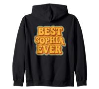 Funny Retro Typography Best Sophia Ever Zip Hoodie
