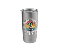 Funny Retro Vintage I Work Hard Miniature Schnauzer Lover Stainless Steel Insulated Tumbler