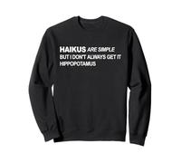 Funny Retro Vintage Poetry Haiku Hippopotamus Sweatshirt