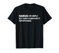 Funny Retro Vintage Poetry Haiku Hippopotamus T-Shirt