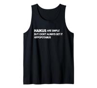 Funny Retro Vintage Poetry Haiku Hippopotamus Tank Top