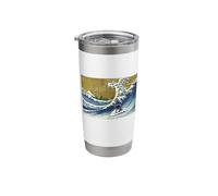 Funny Retro Vintage Surfing A Wave Chimpanzee Lover Stainless Steel Insulated Tumbler
