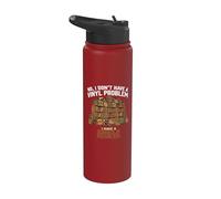 Funny Retro Vinyl Record Collector Turntable Audiophiles DJ Stainless Steel Insulated Water Bottle