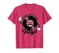 Funny Retro Vinyl Record Quote Sounds Better On Vinyl T-Shirt, Men, Red Heather, Medium