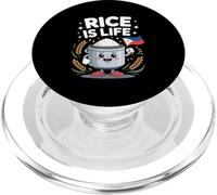 Funny Rice Is Life Cute Anthropomorphic Cooker PopSockets PopGrip for MagSafe
