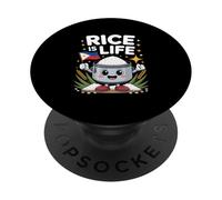 Funny Rice Is Life Cute Filipino Cooker Joke Gag PopSockets Adhesive PopGrip
