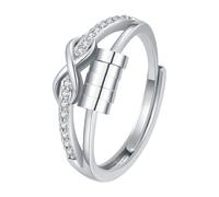 Funny Rings For Women Girls Anti Anxiety Stress Worry Adjustable Size Ring Size 5 (Silver, One Size)