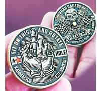 Funny Road Rage Coin - Double-Sided Spinning Car Gag Gift for Angry Drivers - “Road Rager’s Union” & “Sit on This” Token - Hilarious Novelty Car Accessory, Joke Present for Commuters