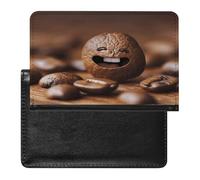 Funny Roasted Coffee Beans Passport Holder with Card Slots Portable Passport Cover Compact Waterproof Passports Protector