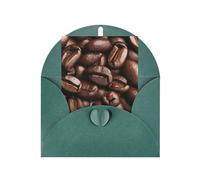 Funny Roasted Coffee Beans Print Blank Greeting Cards, Love Buttons, Pearl Paper Envelopes Suitable For Various Occasions - Anniversary Cards, Thank You Cards, Holiday Cards, Wedding Cards