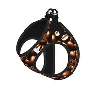 Funny Roasted Coffee Beans Print Small Dog Cat Pet Leash Vest Harness, Reflective Vest For Outdoor Walk Hike