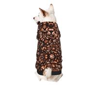 Funny Roasted Coffee Beans Print Small Dogs Warm Hoodie, Soft And Breathable Sweatshirt, Easy To Wear Jumper For Winter And Fall, Cold Weather Hooded Coat Pullover