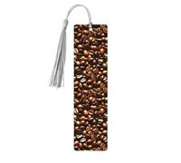 Funny Roasted Coffee Beans Print Wooden Bookmarks with Tassels, Wood Book Markers for Book Lovers, Teachers & Present