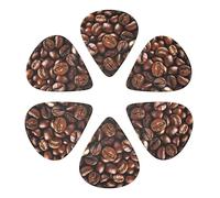 Funny Roasted Coffee Beans Printed Guitar Picks -6 Pcs Guitar Picks Plectrum,Guitar Accessories,Electric Guitar Pick, Bass & Ukulele 0.71mm