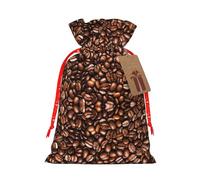 Funny Roasted Coffee Beans Printing Practical Christmas Bag With Drawstring,4.7x6.9 Inch For Christmas Halloween