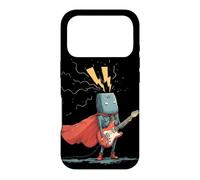 Funny Robot Hero in Cape and Electric Guitar Costume Case for iPhone 17 Pro