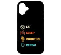 Funny Robotics Engineer Eat Sleep Robotics Repeat Vintage Case for iPhone 16 Plus