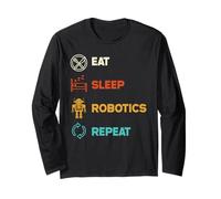 Funny Robotics Engineer Eat Sleep Robotics Repeat Vintage Long Sleeve T-Shirt