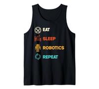 Funny Robotics Engineer Eat Sleep Robotics Repeat Vintage Tank Top