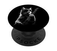 Funny Rock Cat Enthusiast Lover Music Roll Heavy Guitar Cats PopSockets Adhesive PopGrip