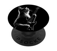Funny Rock Cat Enthusiast Lover Music with Guitar Cats PopSockets Adhesive PopGrip