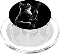 Funny Rock Cat Enthusiast Lover Music with Guitar Cats PopSockets PopGrip for MagSafe