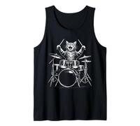 Funny Rock Cat Playing Drums Heavymetal Drummer Cats Music Tank Top