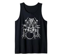 Funny Rock Cat Playing Drums Heavymetal Drummer Cats Music Tank Top