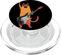 Funny Rock Cat Playing Guitar Cool Cat Music Lover Design PopSockets PopGrip for MagSafe
