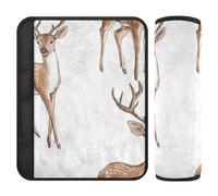 Funny Rock Deer White 2 Pack Cute seat Belt Covers Stop seat Belt Cutting into Neck for Truck forro para cinturon de seguridad