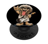 Funny Rock Dog Egyptian Theme Music Lover Design PopSockets Adhesive PopGrip