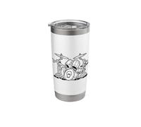 Funny Rock Drum Set Cartoon Illustration Stainless Steel Insulated Tumbler